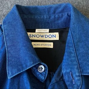 Men’s Acne Studios indigo button down shirt